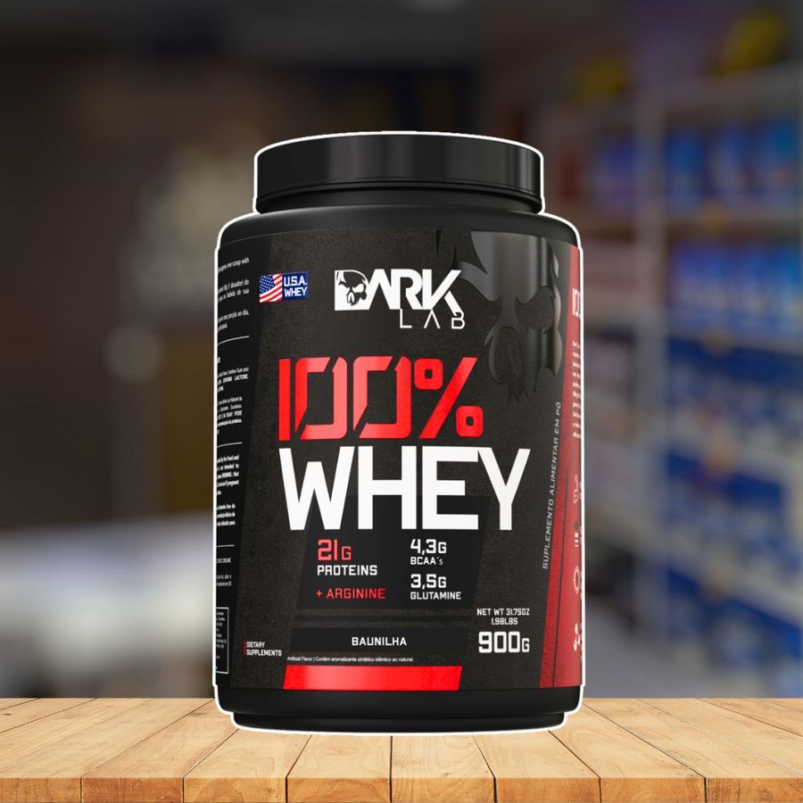 100% WHEY PROTEIN DARK LAB BAUNILHA POTE 900G