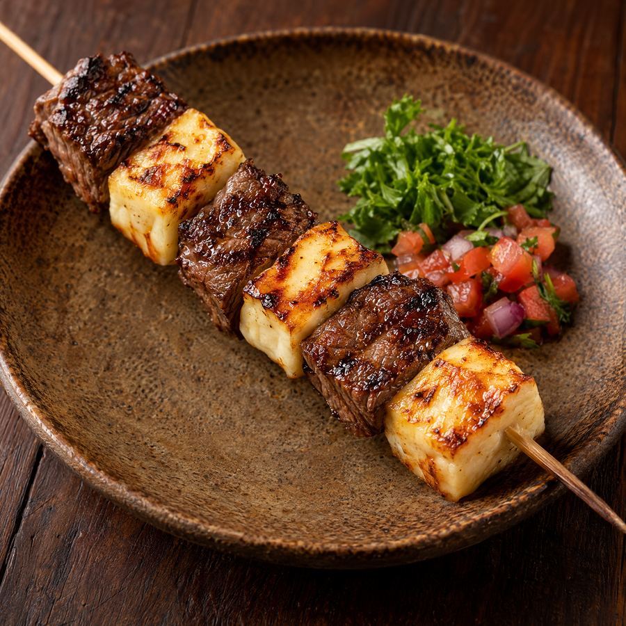 Espetinho de Carne com Queijo